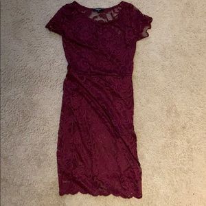 Dark Red Lace Dress